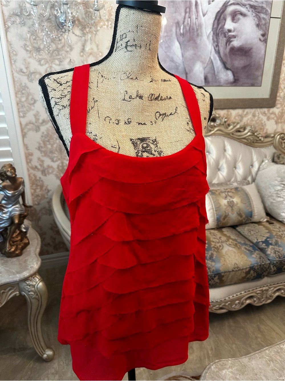 hazel Red Ruffle Layered Camisole